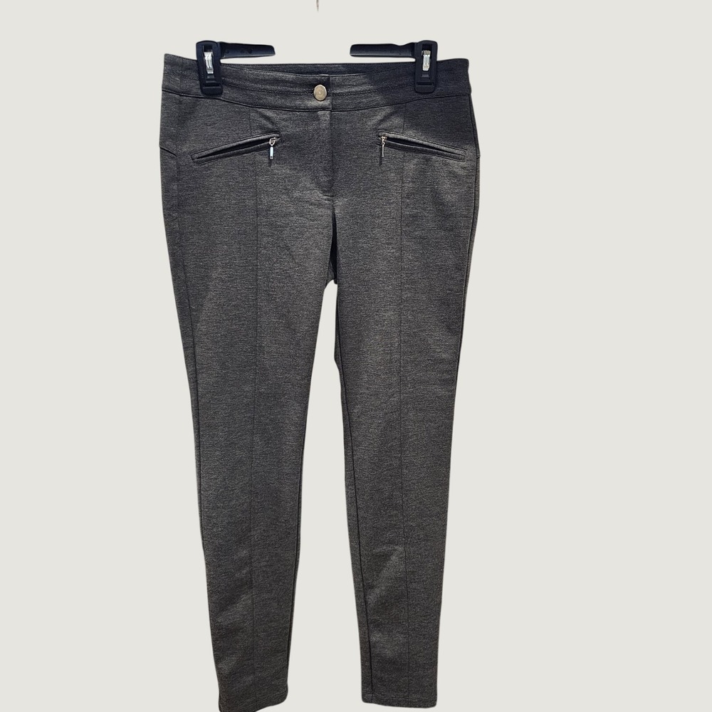 Soho Pants Tapered Leg Gray Women's 6 Poly Rayon Spandex Career Pant